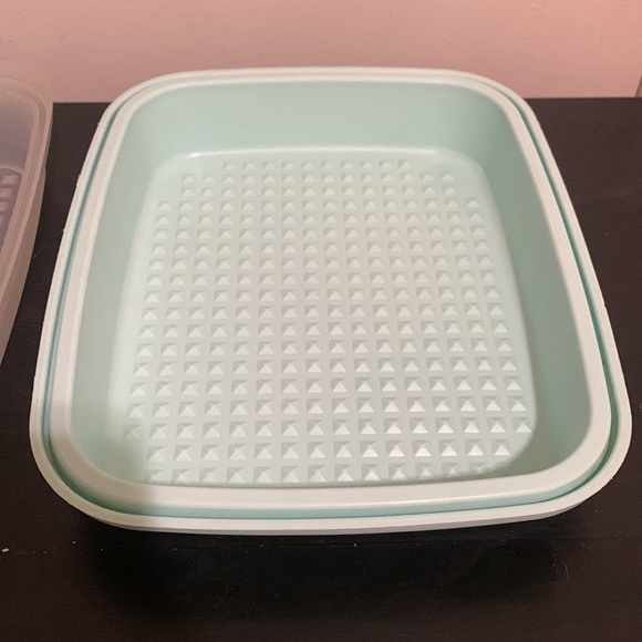 Tupperware Marinator Season N Serve Tenderizer 1295-2 Mint Green Frosted Lid VTG - Picture 4 of 12